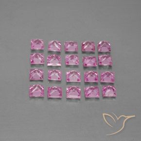 Pedras preciosas de safira rosa natural de 3,45 ct, quadrado, VVS-VS