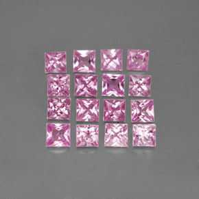 Pedras preciosas de safira rosa natural de 3,76 ct, quadrado, VVS-VS