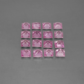 Pedras preciosas de safira rosa natural de 3,76 ct, quadrado, VVS-VS
