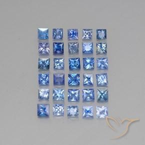 Pedras preciosas de safira azul natural de 5,85 ct, quadrado, VVS-VS