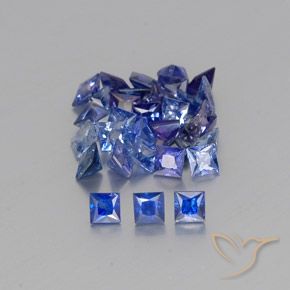 Pedras preciosas de safira azul natural de 4,36 ct, quadrado, VVS-VS