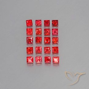 Pedras preciosas de safira laranja natural de 2,67 ct, quadrado, VVS-VS