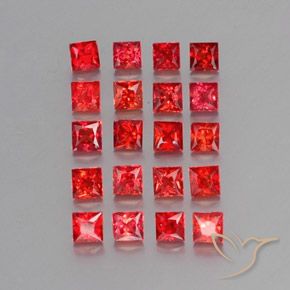 Pedras preciosas de safira laranja natural de 2,67 ct, quadrado, VVS-VS