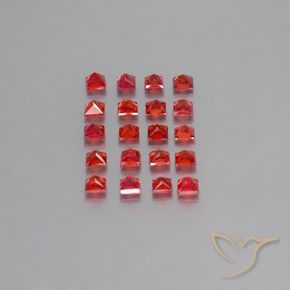 Pedras preciosas de safira laranja natural de 2,67 ct, quadrado, VVS-VS