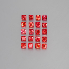 Pedras preciosas de safira laranja natural de 2,47 ct, quadrado, VVS-VS