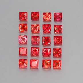 Pedras preciosas de safira laranja natural de 2,47 ct, quadrado, VVS-VS
