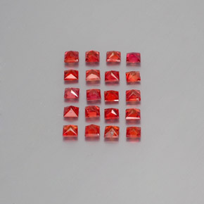 Pedras preciosas de safira laranja natural de 2,47 ct, quadrado, VVS-VS