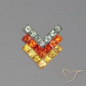2.79ctw Natural Multicolorido Safira, Quadrado, VVS-VS