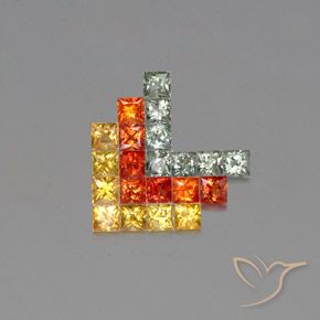Pedras preciosas de Safira Multicolorido natural de 2.79 ct, Quadrado, VVS-VS