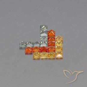 Pedras preciosas de Safira Multicolorido natural de 2.79 ct, Quadrado, VVS-VS