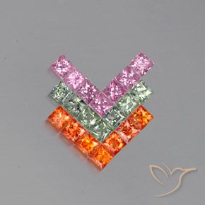 3.43ctw Natural Multicolorido Safira, Quadrado, VVS-VS