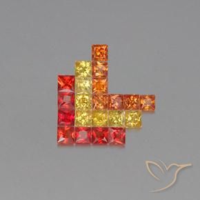 Pedras preciosas de Safira Multicolorido natural de 2.55 ct, Quadrado, VVS-VS