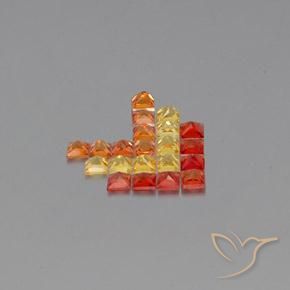 Pedras preciosas de Safira Multicolorido natural de 2.55 ct, Quadrado, VVS-VS