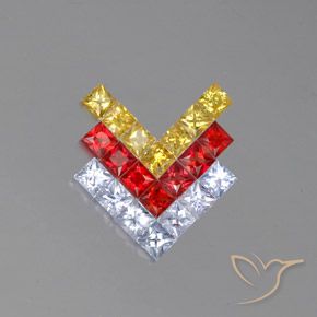 2.89ctw Natural Multicolorido Safira, Quadrado, VVS-VS