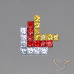 Pedras preciosas de Safira Multicolorido natural de 2.89 ct, Quadrado, VVS-VS