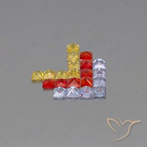 Pedras preciosas de Safira Multicolorido natural de 2.89 ct, Quadrado, VVS-VS