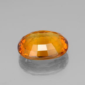 Safira laranja profundo natural 3,29ct, corte oval, VS