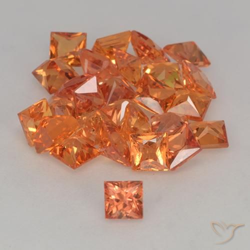 3.64ctw Natural âmbar laranja Safira, Quadrado, VVS-VS