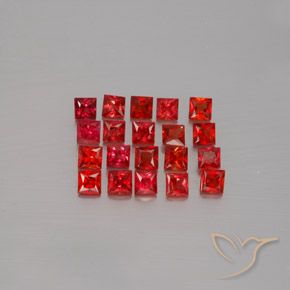 Pedras preciosas de Safira Vermelho brilhante natural de 2.87 ct, Quadrado, VVS-VS
