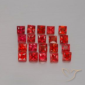 Pedras preciosas de Safira Vermelho brilhante natural de 2.87 ct, Quadrado, VVS-VS
