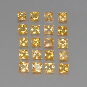 Pedras preciosas de safira amarelo natural de  ct, quadrado, VVS-VS
