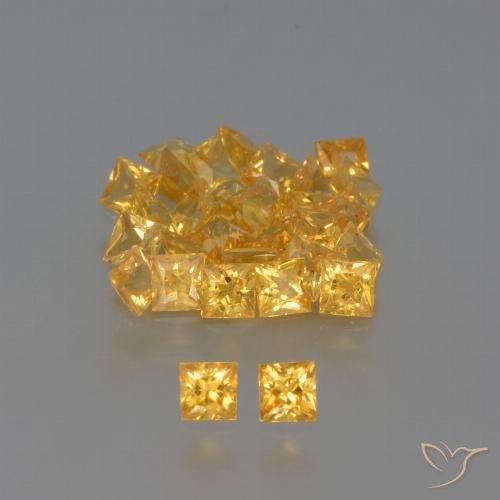 Pedras preciosas de safira amarelo natural de 3,28 ct, quadrado, VVS-VS