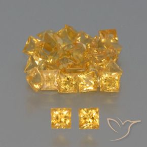 Pedras preciosas de safira amarelo natural de 3,28 ct, quadrado, VVS-VS