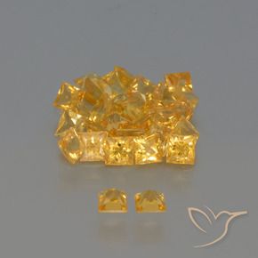 Pedras preciosas de safira amarelo natural de 3,28 ct, quadrado, VVS-VS