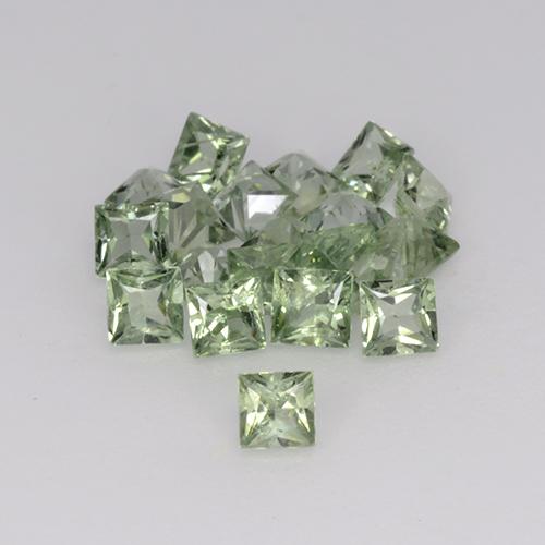 Pedras preciosas de Safira Luz verde natural de 2,35 ct, Quadrado, VVS-VS
