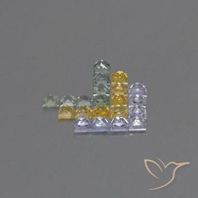 Pedras preciosas de Safira Multicolorido natural de 3.08 ct, Quadrado, VVS-VS