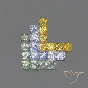 Pedras preciosas de Safira Multicolorido natural de 3.14 ct, Quadrado, VVS-VS
