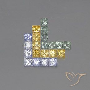 Pedras preciosas de Safira Multicolorido natural de 3.12 ct, Quadrado, VVS-VS