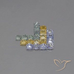 Pedras preciosas de Safira Multicolorido natural de 3.12 ct, Quadrado, VVS-VS