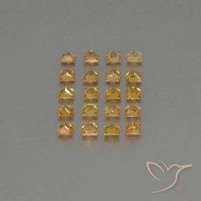Pedras preciosas de Safira Laranja-Ouro natural de 3.04 ct, Quadrado, VVS-VS