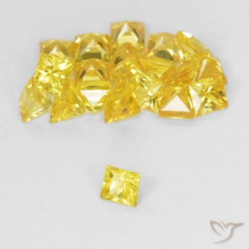 Pedras preciosas de Safira Dourado natural de 2.53 ct, Quadrado, VVS-VS