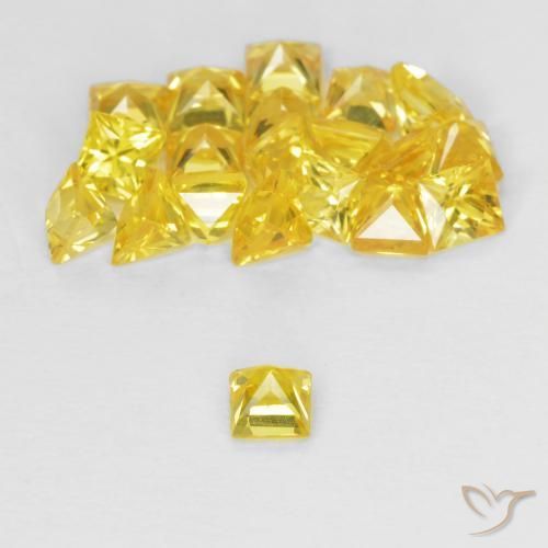 Pedras preciosas de Safira Dourado natural de 2.53 ct, Quadrado, VVS-VS