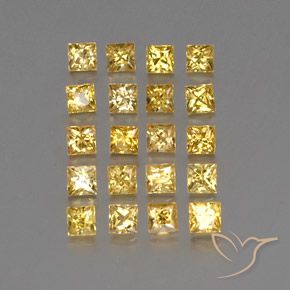 Pedras preciosas de safira amarelo natural de 2,46 ct, quadrado, VVS-VS