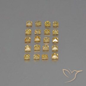 Pedras preciosas de safira amarelo natural de 2,46 ct, quadrado, VVS-VS