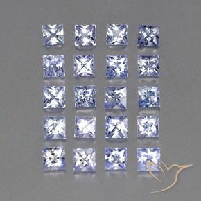 Pedras preciosas de Safira Pastel Azul natural de 3.22 ct, Quadrado, VVS-VS
