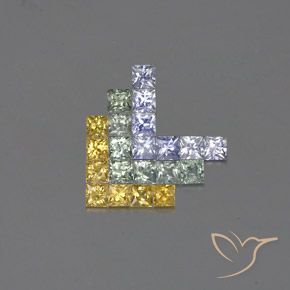 Pedras preciosas de Safira Multicolorido natural de 2.84 ct, Quadrado, VVS-VS