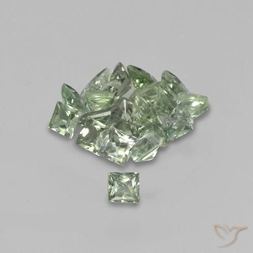 Pedras preciosas de Safira Verde Mar Claro natural de 2.30 ct, Quadrado, VVS-VS