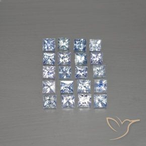 3.13ctw Natural Azul Violeta Claro Safira, Quadrado, VVS-VS