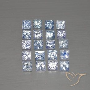 Pedras preciosas de Safira Azul Violeta Claro natural de 3.13 ct, Quadrado, VVS-VS