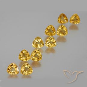 Pedras preciosas de Safira Dourado natural de 4.77 ct, Trilhão, VVS-VS