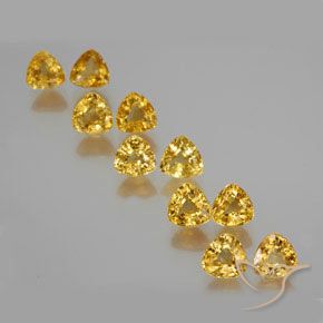 Pedras preciosas de Safira Dourado natural de 4.77 ct, Trilhão, VVS-VS