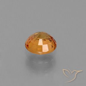 Safira Laranja Médio Natural 0.73ct, Redondo, VS