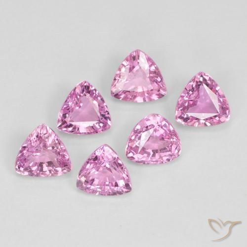 Pedras preciosas de Safira Rosa bem claro natural de 1.79 ct, Trilhão, VS