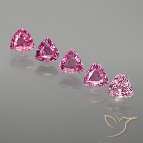 Pedras preciosas de Safira rosa médio natural de 1.53 ct, Trilhão, VS
