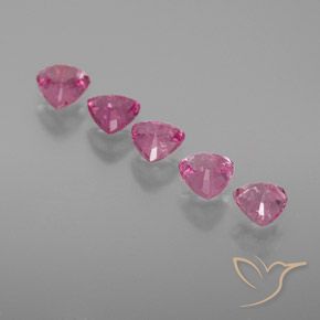 Pedras preciosas de Safira rosa médio natural de 1.53 ct, Trilhão, VS