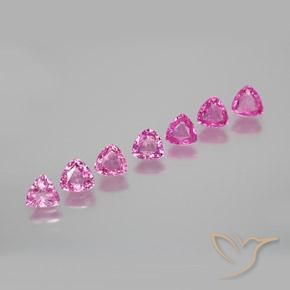 Pedras preciosas de Safira Rosa Intenso natural de 1.73 ct, Trilhão, VS